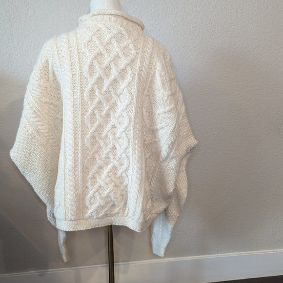Vtg Western Island 100% Wool Irish Sweater | XL | Oversized Cream Sweater - Picture 2 of 6